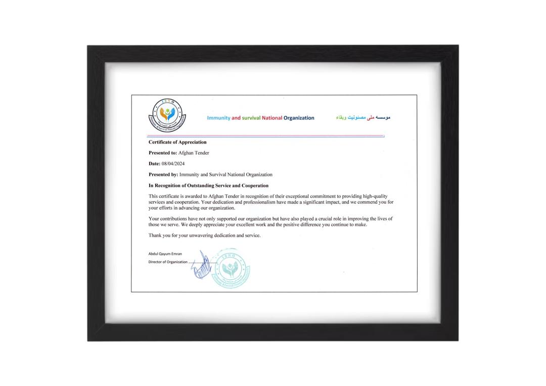Immunity and Survival National Organization (ISNO) Certification Letter